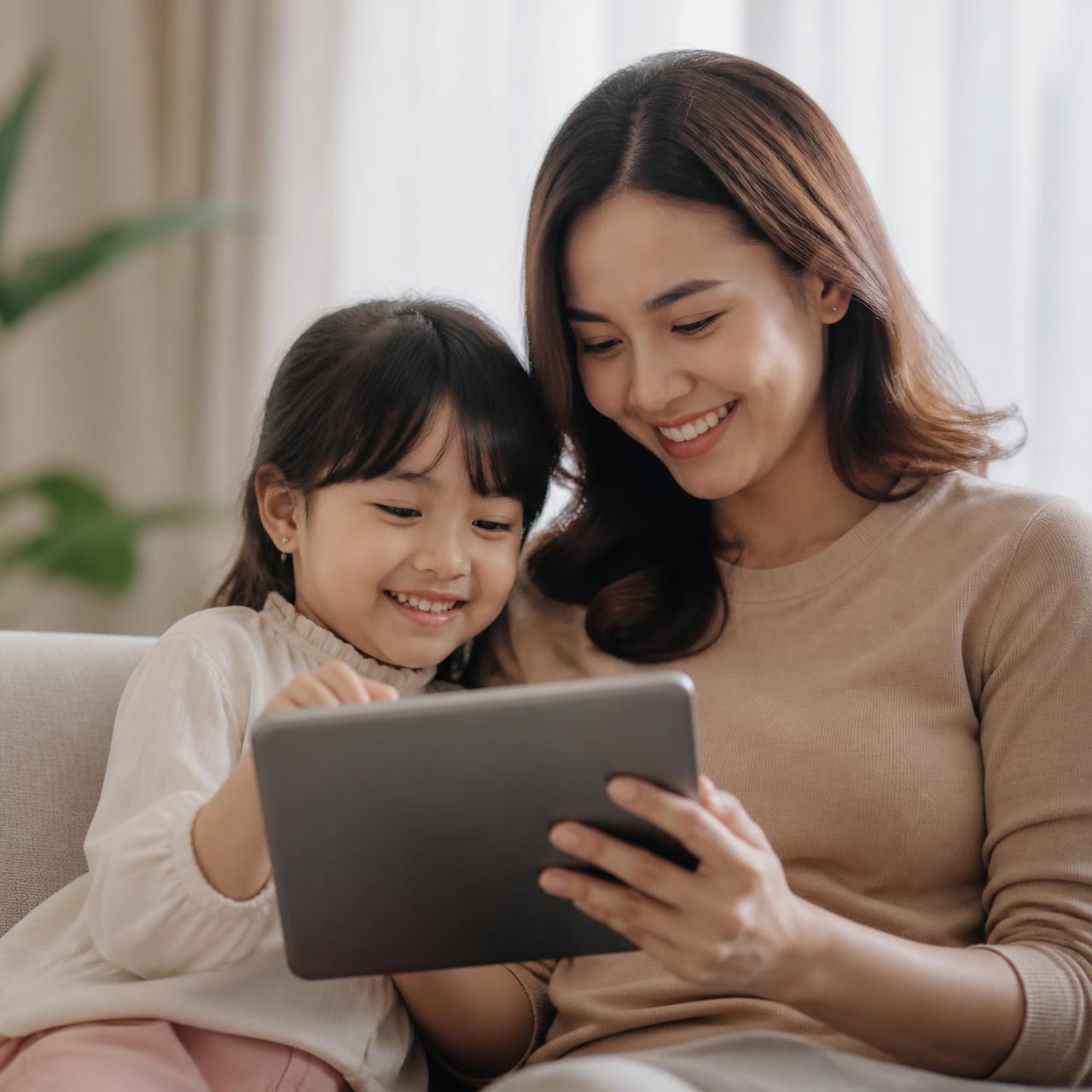 Parent and child using SkillUpKids